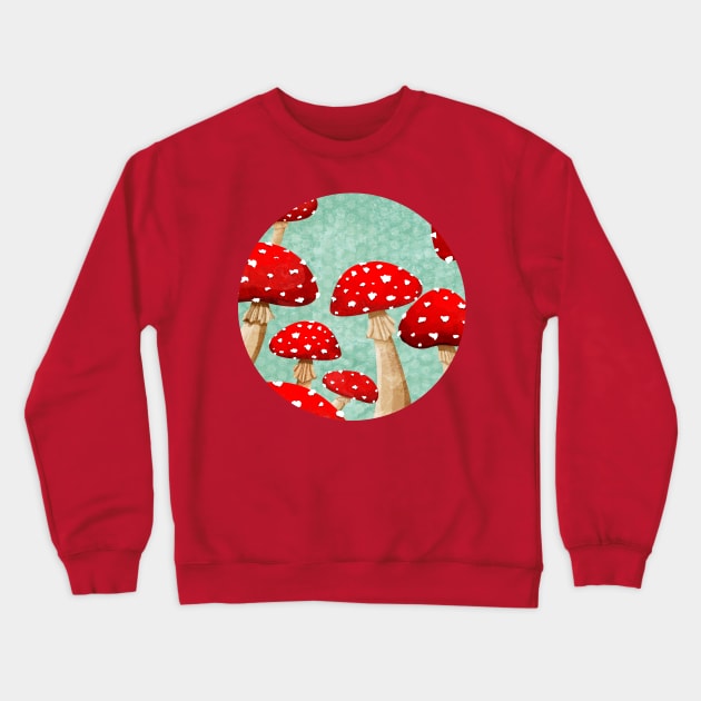 Mushrooms Crewneck Sweatshirt by KatherineBlowerDesigns